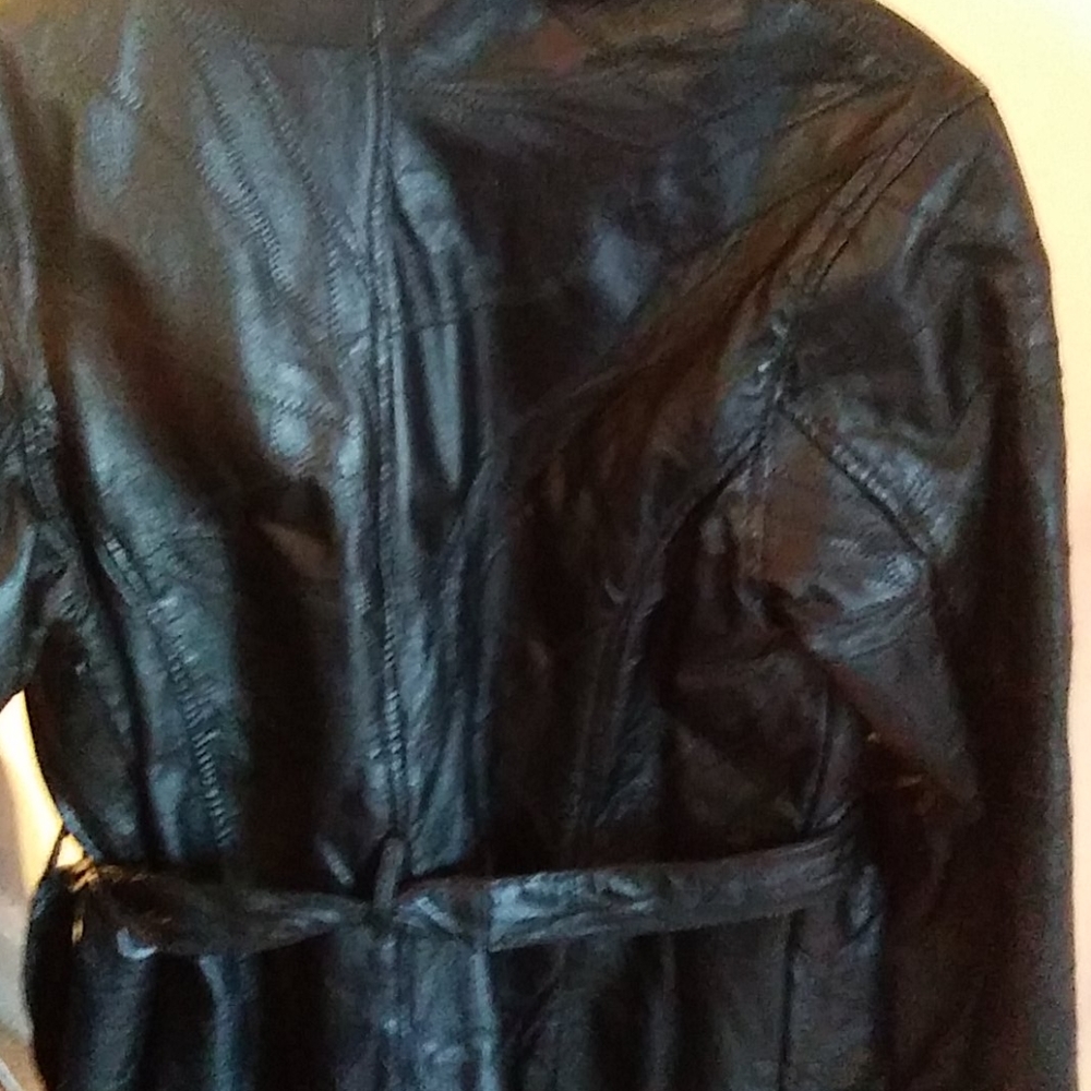 Patch Work Leather Coat - image 2